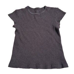 Brandy Melville Baby Tee Women's One Size, Waffle Thermal Brown Crop Tee